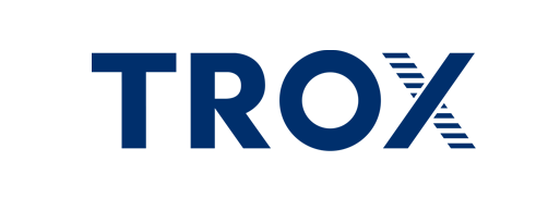 Dunkelblaues Logo der Firma Trox